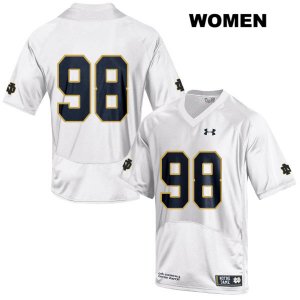 Notre Dame Fighting Irish Women's Jamion Franklin #98 White Under Armour No Name Authentic Stitched College NCAA Football Jersey KYF2299WX
